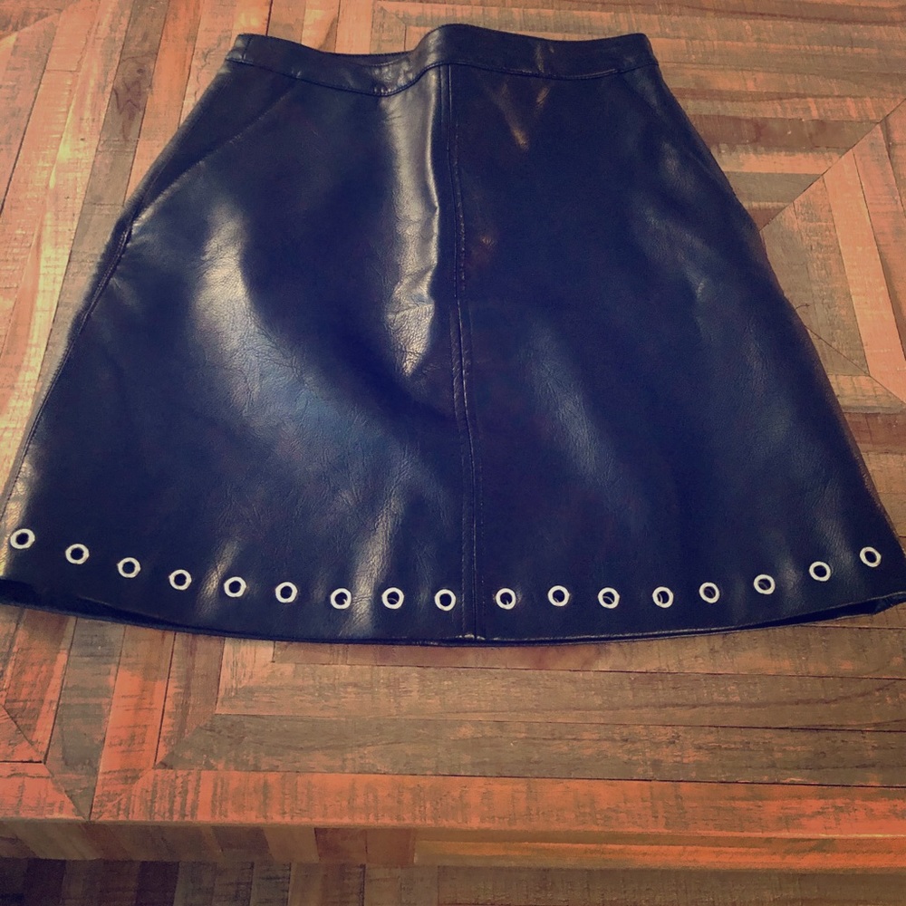 Faux leather skirt